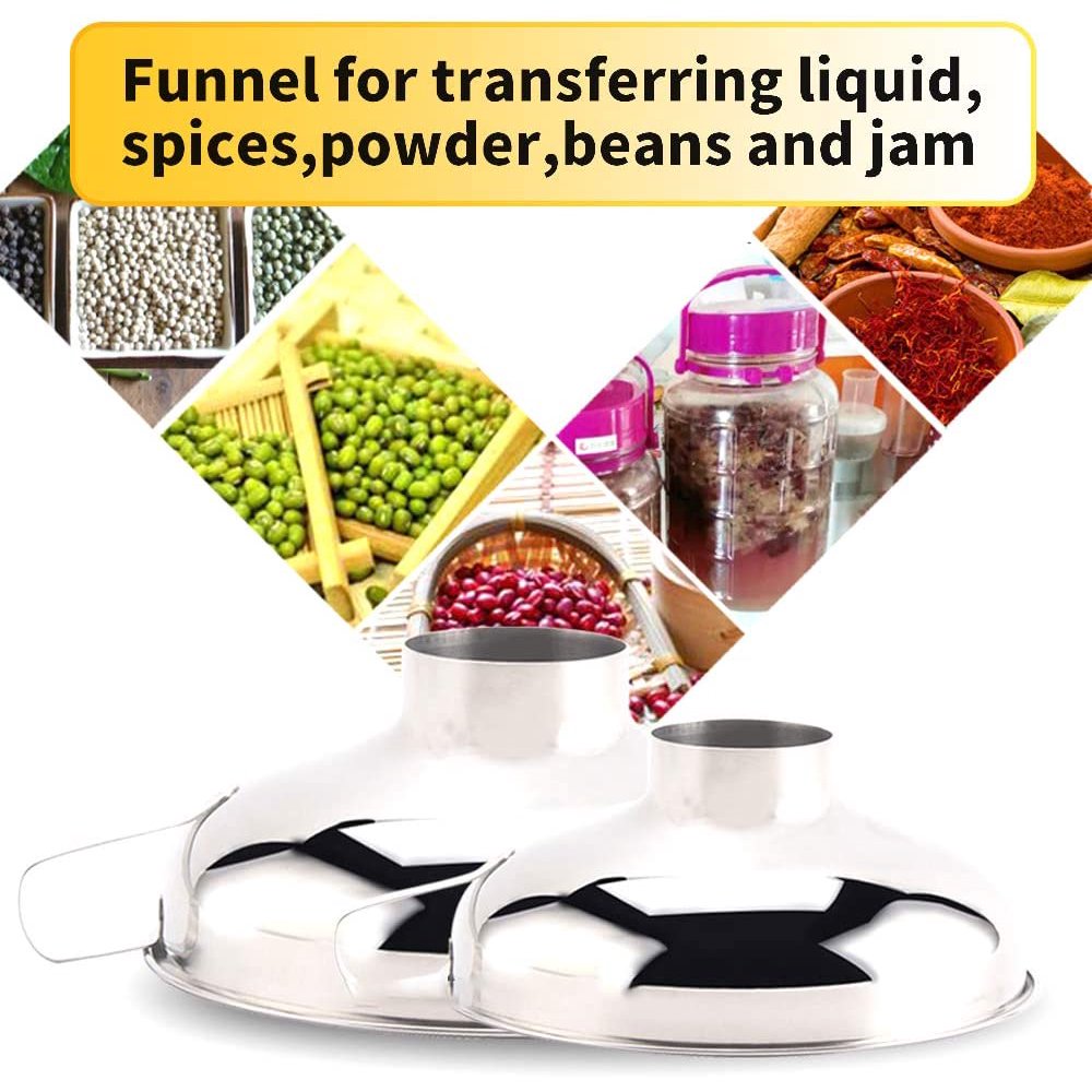 Canning Funnel with Strainer for Wide and Regular Jars Widemouth