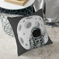 thumbnail image 6 of Square Throw Pillow Covers with Core, Moon Astronaut Illustration Pillows for Sofa Beds, 20"x20", 6 of 9