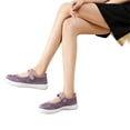 thumbnail image 2 of IEMIEMIEM Orthopedic Shoes for Women Arch Support Slip on Non Slip Work Shoes Lightweight Knitted Mesh Stretch House Shoes Soft 2026 New Orthopedic Shoes Purple 5.5 Wide, 2 of 5