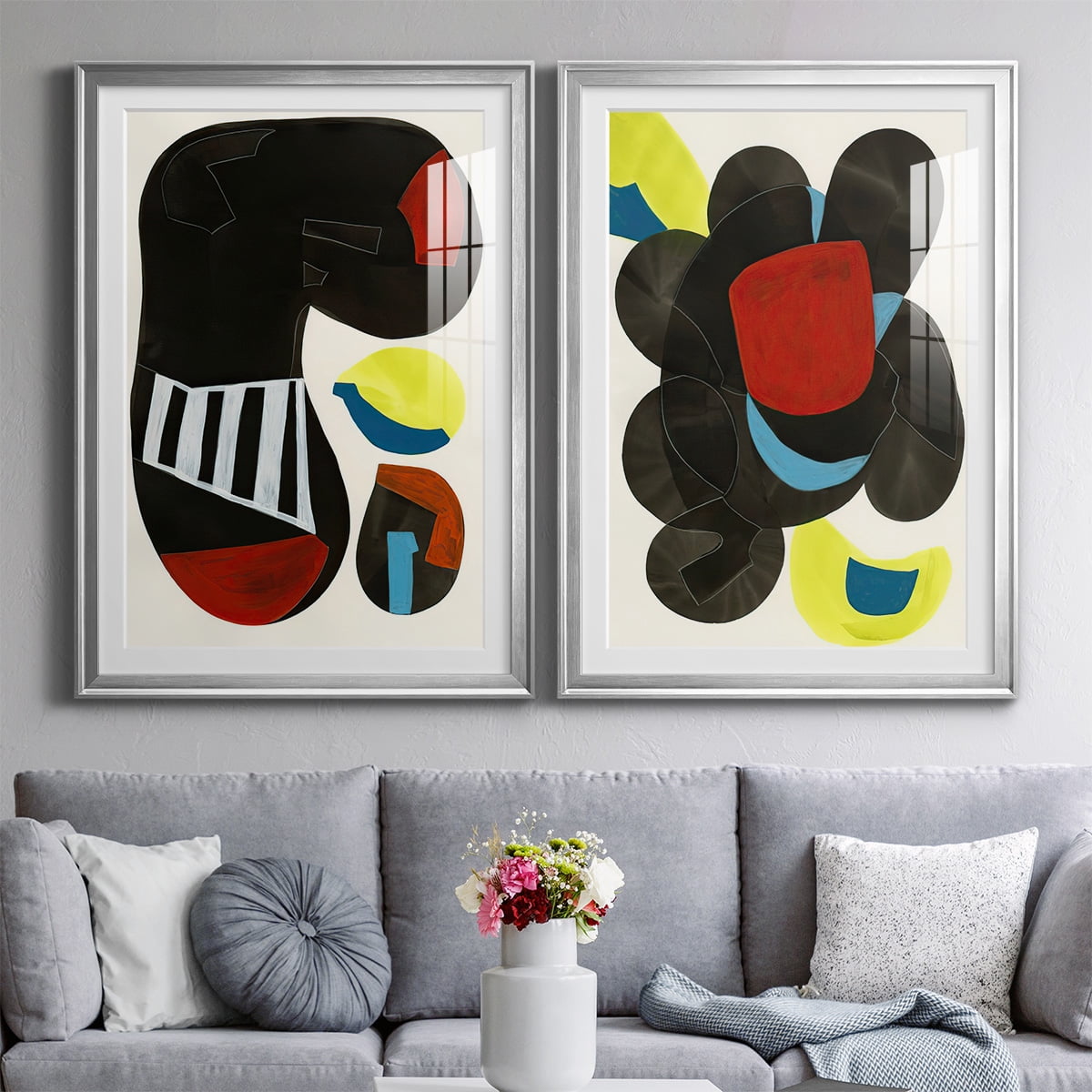 Wexford Home Barcelona I Premium Framed Print, 22.5" x 30.5" - Ready to Hang, Silver (Set of 2)