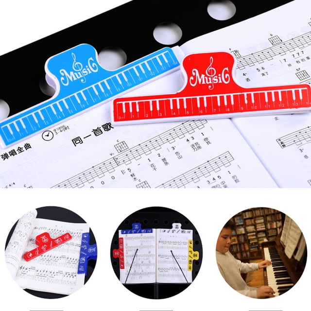 HEVIRGO Printemps Clip Coloré Multifonctionnel en Plastique Partition de Musique Clips Fixes pour Guitariste, Doré