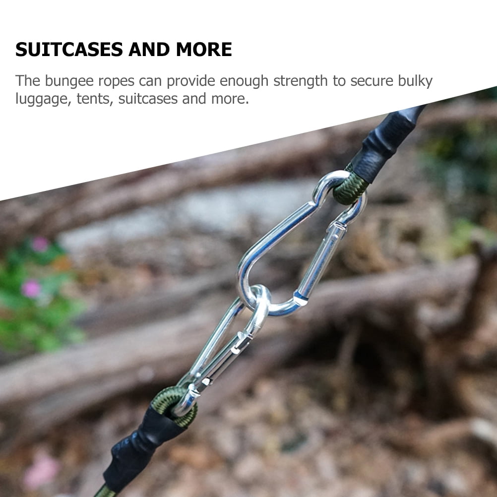 YUNLIGHTS Multi-Color Rubber Bungee Cords with Aluminum Hooks for Outdoor 15Pcs