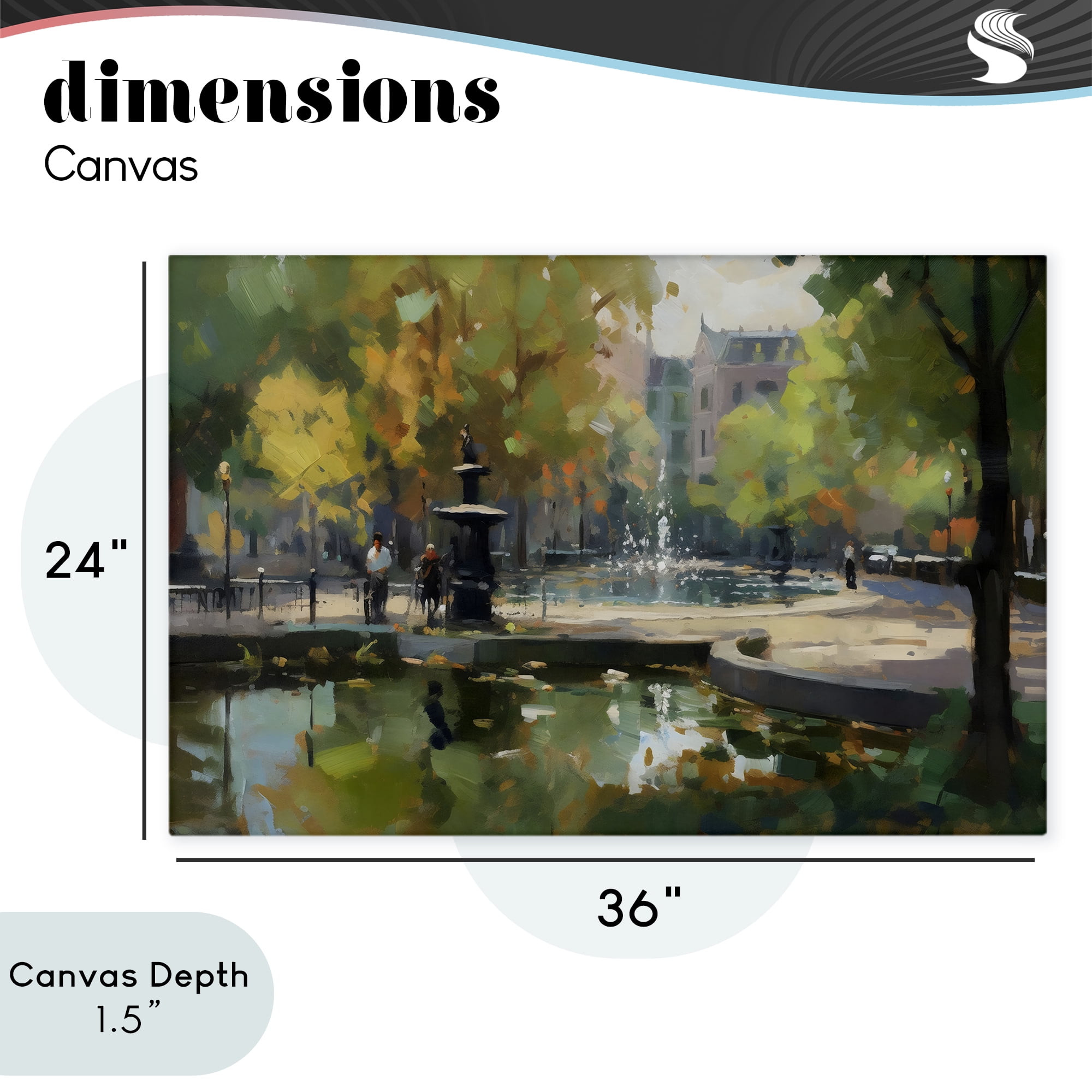 Stupell Industries Autumn Reflections at Park Fountain Canvas Wall Art, design by Creative Studio