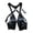 Black, variant on Sling Bag Anti-Theft Harness Bag Medieval Steampunk Style Wallet Smooth Faux Leather Adjustable Strap Rivet Decor Underarm Double Shoulder Bag (Black)