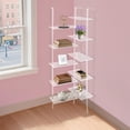 thumbnail image 6 of TFCFL Acrylic Clear Geometric Bookshelf 5-Tier Corner Bookshelf 22x22x73.62 Inch Modern Display Book Shelf for Living Room Bedroom Office, 6 of 14