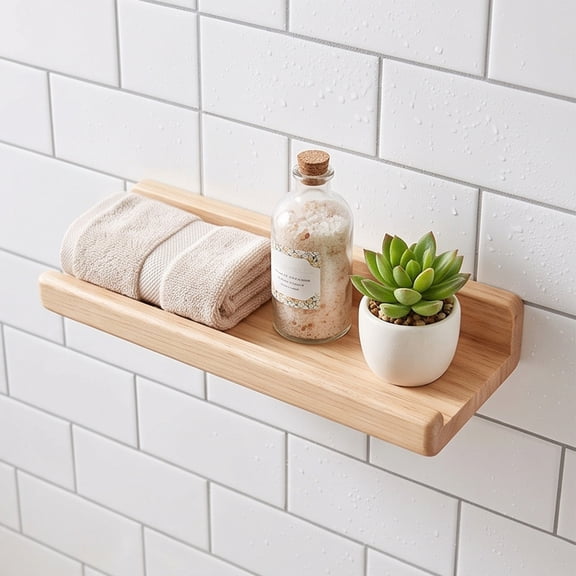 Miwamany Wall Shelf, Solid Wood Floating Storage Rack 11.8x5.9in for Living Room, Home Decor Organizer for Bedroom Kitchen, 1 Pc