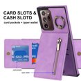 thumbnail image 3 of Mantto Wallet Case for Samsung Note 20 Ultra, Slim Premium Credit Card Slot, Zipper Wallet Case with Ring Holder Kickstand Leather Magnetic Flip Back Cover for Samsung Galaxy Note 20 Ultra, Purple, 3 of 12