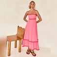 thumbnail image 3 of IDOPIP Summer Casual Dress for Women Elegant Spaghetti Straps Smocked Sundress XL Rose Red, 3 of 6