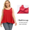 thumbnail image 4 of FITVALEN Women's Plus Size Camisole with Built in Bra Casual Loose Tank Tops Sleeveless Crew Neck Shirts Flowy Cami with Adjustable Straps (S-4XL）, 4 of 5