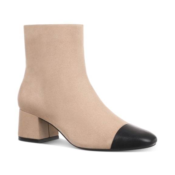 On 34th Janette Booties Camel Micro Black Smooth 9.5M