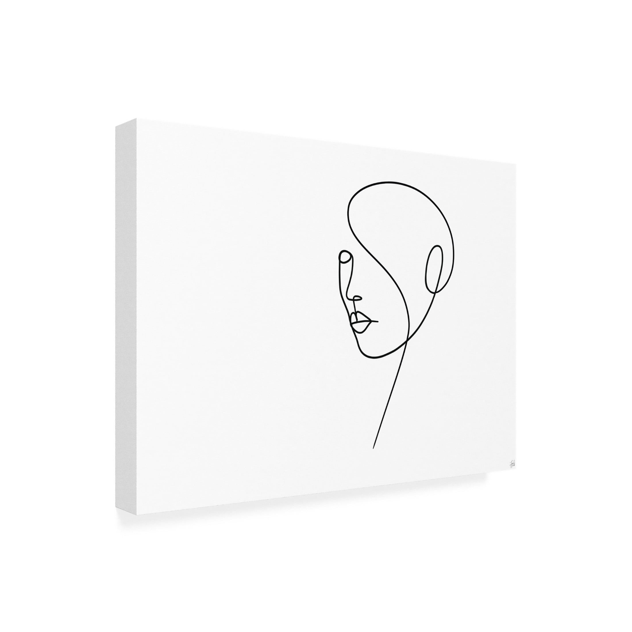 Canvas Wall Art - Line and Brush 'Line Lady 4' Wall Art for Living Room, Bedroom, or Office Décor by Trademark Fine Art - 32 x 24 Inches