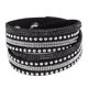 thumbnail image 1 of Women Faux Leather Shiny Hot Fix Rhinestone Inlaid DIY Multilayer Bracelet Gift 26-27s, 1 of 4