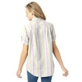 thumbnail image 2 of Woman Within Plus Size Petite Short-Sleeve Button Down Seersucker Shirt, 2 of 6