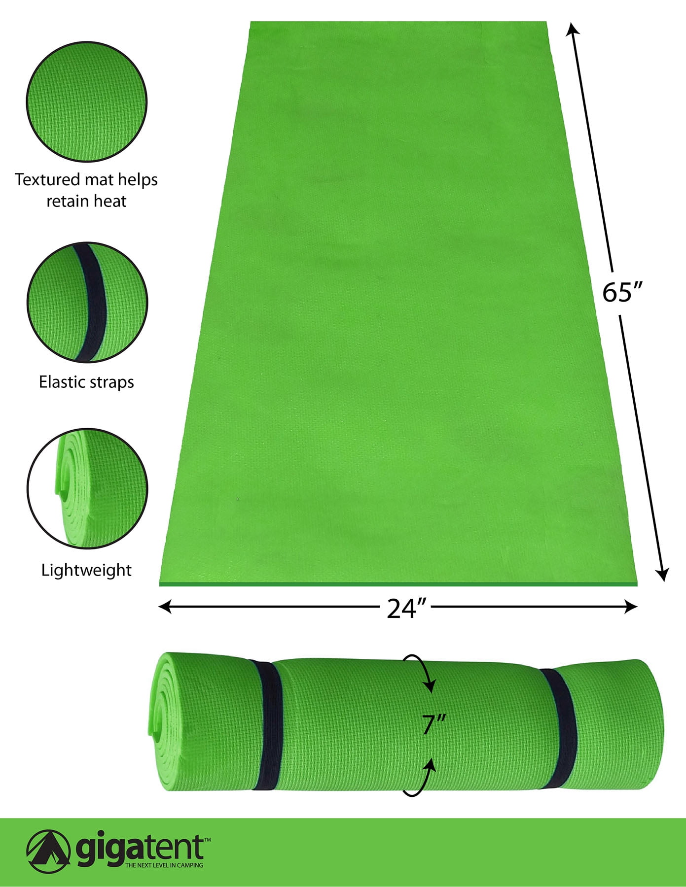 GigaTent Ultralight Foam Outdoor Camping Yoga Mat for Travelling