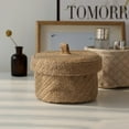 thumbnail image 3 of AMERTEER Promotion Clearance! Round Baskets with Lids - 1pc Decorative Jute Baskets with Lids for Organizing - Natural Jute Rope Lidded Baskets - Storage Baskets with Lids A2, 3 of 7