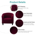 thumbnail image 3 of LKJYER Club Chair Slipcover 2-Piece Stretch Barrel Chair Slipcovers Tub Chair Slipcovers Soft Spandex Armchair Covers Swivel Chair Cover Sofa Cover Furniture Protector for Living Room, 3 of 7