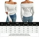 thumbnail image 2 of Blusa Mangas Largas Camiseta básica de manga larga para mujer, camisa informal para salir Ygjytge Blanco T M para Mujer, 2 of 5