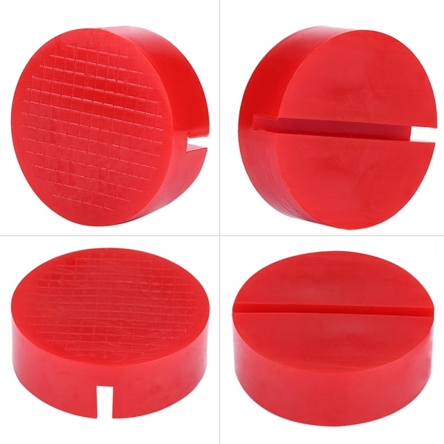 Domqga Car Universal Slotted Frame Rail Floor Jack Pads Jacking Rubber Pad Adapter Red,Jack Pad, Jacking Pad