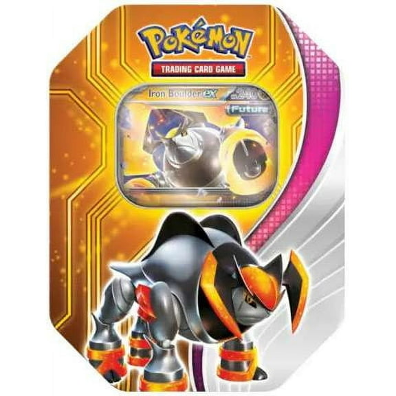 Pokemon Sword & Shield Paradox Destinies Iron Boulder ex Tin Set (4 Booster Packs, Foil Promo Card & More)