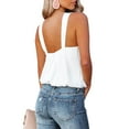 thumbnail image 3 of Liacowi Women's Summer Camisole Tops, Casual Solid Color Cross Strap Sleeveless Tank Tops, 3 of 5