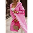 thumbnail image 5 of Womens Long Cardigan Cable Knitted Open Front Oversized Long Sleeve Hooded Outerwear Sweater Coat Wine Red XXL, 5 of 8