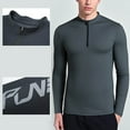 thumbnail image 6 of safuny Men's Quick-Dry Active Sports Shirts Quarter Zip Crewneck Long Sleeve Running Pullover Tops Outdoor Sweatshirt Dark Gray XXXL, 6 of 6