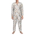 thumbnail image 3 of Yiaed Outdoor Living Print Men’s Pajamas Set - Long Sleeve Button Down Sleep Shirt and Pajama Bottoms Sleepwear Set Mens Pjs Sets Men's Pajama Bottoms-X-Large, 3 of 7
