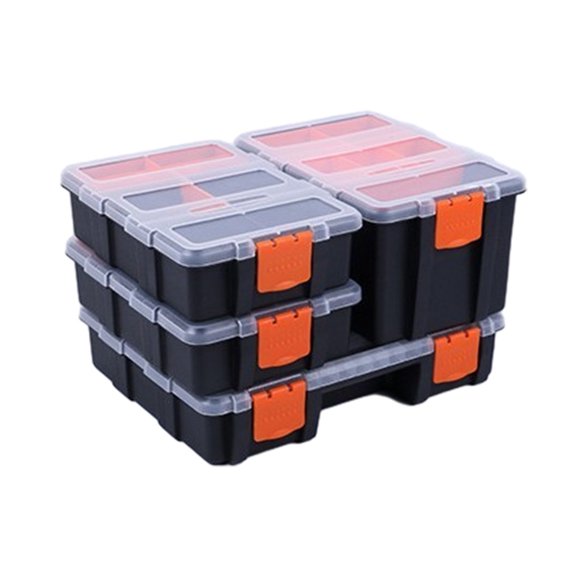 Riwesomey Caja de almacenamiento de herramientas de PP, repuesto de rejilla múltiple, tapa transparente portátil, pieza organizadora de Herramientas eléctricas tipo 5