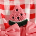 thumbnail image 3 of Sopiago Baby Girl Clothes Summer Outfit Newborn Strawberry Bow Ruffle Sleeveless Tulle Romper Dress Cute Infant Onesie Watermelon Red,3-6 Months, 3 of 6