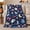 Skates and Stars, variant on Ice Skates with Sleeping Moon, Dreamy Winter Style for Holiday Lovers, Navy Snowflake Pattern, Warm Flannel Blanket for Kids Room and Bedroom, Christmas Gift and Frosty Home Decor