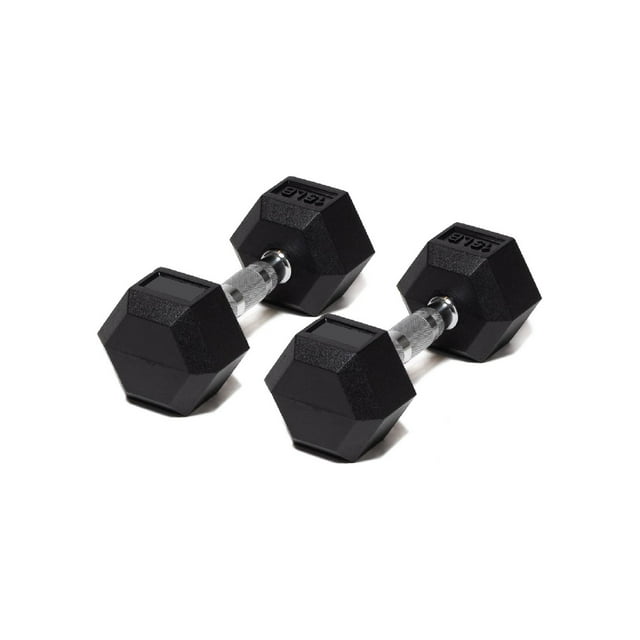 Par Mancuerna Hexagonal 15 Lb con Revestimiento en Goma MDFitness Pesa, Dumbbell MDFitness Hexagonal Recubierta