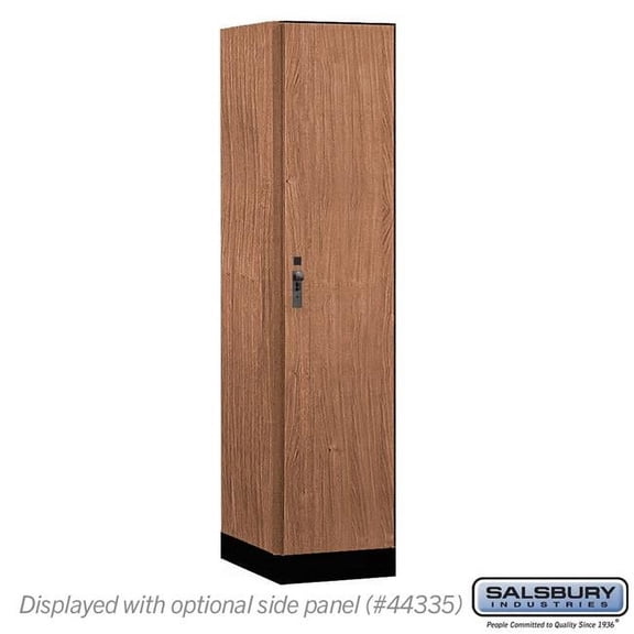Salsbury Industries 18-41161RO 18 in. Wide Premier Wood Locker - Single Tier - 1 Wide - 6 ft. High - 21 in. Deep - Red Oak - Hasp