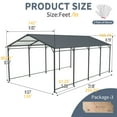 thumbnail image 2 of Kosynda 12x21 FT Heavy Duty Carport with Galvanized Steel Roof and Frame, Metal Car Canopy Large Garage with Reinforced Base for Cars, Trucks, Boats, Grey, 2 of 7