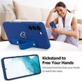 thumbnail image 3 of for Galaxy S22 Plus 5G Case with Phone Stand Holder Cute Love Hearts Pattern Slim Protective Camera Protection Cover with Wrist Strap for Women Girls for S22 Plus 5G 6.6"-Dark Blue, 3 of 13