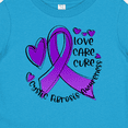 thumbnail image 4 of Inktastic Love, Care, Cure Cystic Fibrosis Awareness Purple Ribbon Boys or Girls Baby T-Shirt, 4 of 5