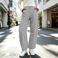 thumbnail image 5 of Edvintorg Women's Pants Striped Loose Elastic Waisted Casual Wide Leg Trousers with Pockets Plus Size Fashion Womens Clothing Black XL, 5 of 8