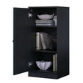 thumbnail image 5 of Palace Imports 100% Solid Wood 3-shelf Bookcase with Adjustable Shelves and Solid Door, Black, 5 of 6
