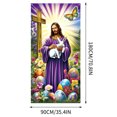 thumbnail image 3 of Darzheoy Easter Bunny Door Cover 71x35 Inch Wreath Egg Easter Door Banner Accessory Hanging Banner Sign Decoration for Happy Easter Party Favors, 3 of 6