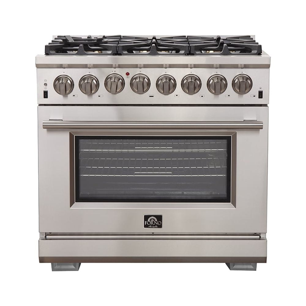 Forno Capriasca 48-Inch Freestanding Dual Fuel Range, 8 Burners, True Convection Oven