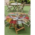 thumbnail image 5 of Nautical Anchor Table Cloth Round Tablecloth, Country Vintage Colorful Wooden Plank Waterproof Wrinkleproof Table Cover with Umbrella Hole and Zipper for Party/Dining/Patio/Wedding 60 Inch, 5 of 9