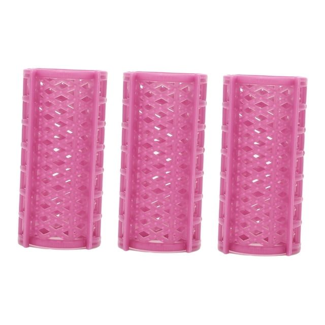 Unique Bargains 3 Pcs Rouleau de Cheveux Volumisant Pratique Sans Chaleur pour Femmes 2.76"x1.34 Pouces Rose Rouge