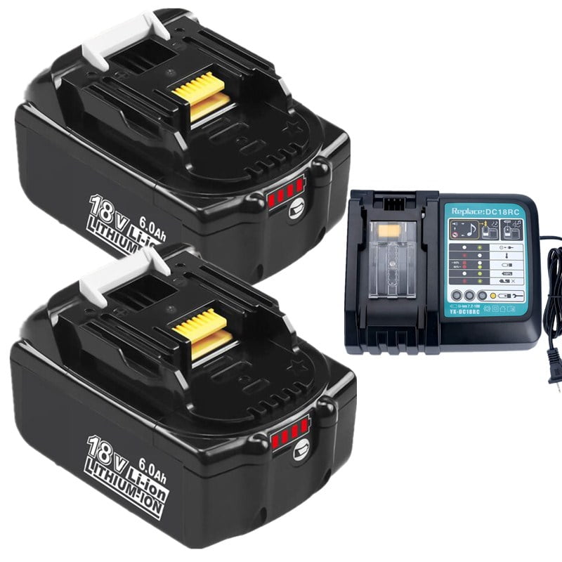 2-Pack 6.0Ah BL1860B Replacement for Makita 18v Battery 18 Volt