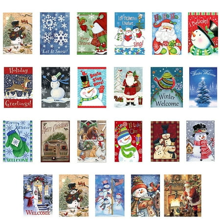 Twirling Flags Sale Decorative Merry Christmas Garden Flag Vintage Tree, Home Xmas Quote House Yard Flag, Rustic Winter Garden Yard Decorations, New Year Seasonal Outdoor Flag 12 x 18 Holiday ()