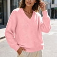 thumbnail image 6 of yillto Womens Fall Sweaters Knit Long Sleeve Warm Tops V Neck Pullover Sweater Solid Color Winter Clothes, 6 of 7