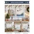 thumbnail image 6 of Curtain Valance for Windows,Xmas Ball Poinsettia Eucalyptus Snow Kitchen Valances Rod Pocket Short Curtains,Winter Berry Retro Linen Window Treatment Panel for Bedroom Bathroom 54x18in, 6 of 7