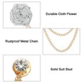 thumbnail image 3 of Uxcell Bridegroom Brooches Rose Flower, Cloth Lapel Pin Handmade with Fashion Gold Chain/Trim, Light Grey 2 Pcs, 3 of 6