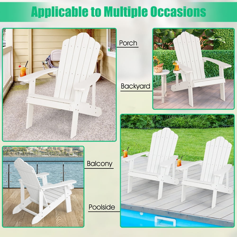 Aimee Lii Weather Resistant Outdoor Chair with Cup Holder, Outdoor Patio Furniture, White Aimee Lii Weather Resistant Outdoor Chair with Cup Holder, Outdoor Patio Furniture, White