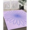 thumbnail image 3 of Ahgly Company Machine Washable Indoor Rectangle Transitional Purple Mimosa Purple Area Rugs, 5' x 8', 3 of 7
