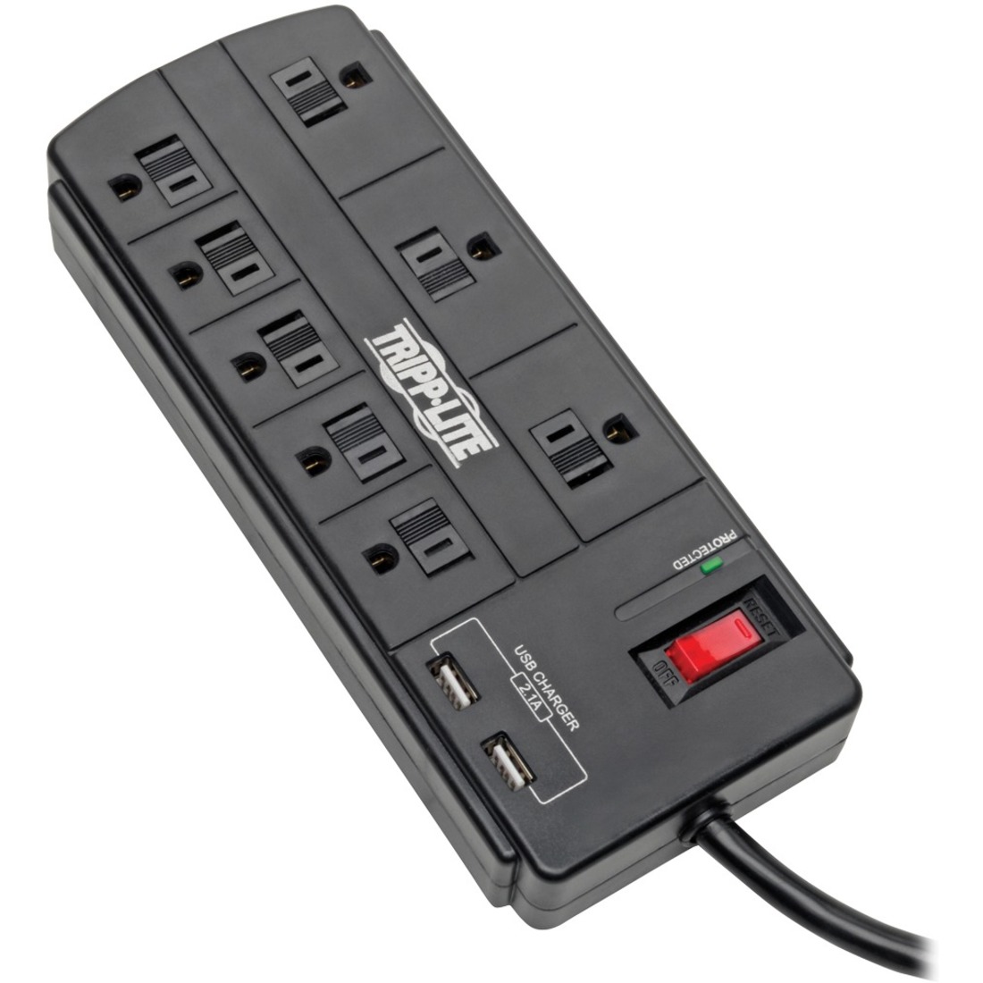 Tripp Lite Surge Protector Power Strip 8Outlet 2 USB Charging
