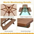 thumbnail image 6 of Kids Picnic Table, Outdoor Wooden Bench Set With Removable Umbrella, Children Backyard Furniture for Patio Garden, Toddler Picnic Table for Outdoors, Gift for Boys Girls, Walnut, 6 of 15